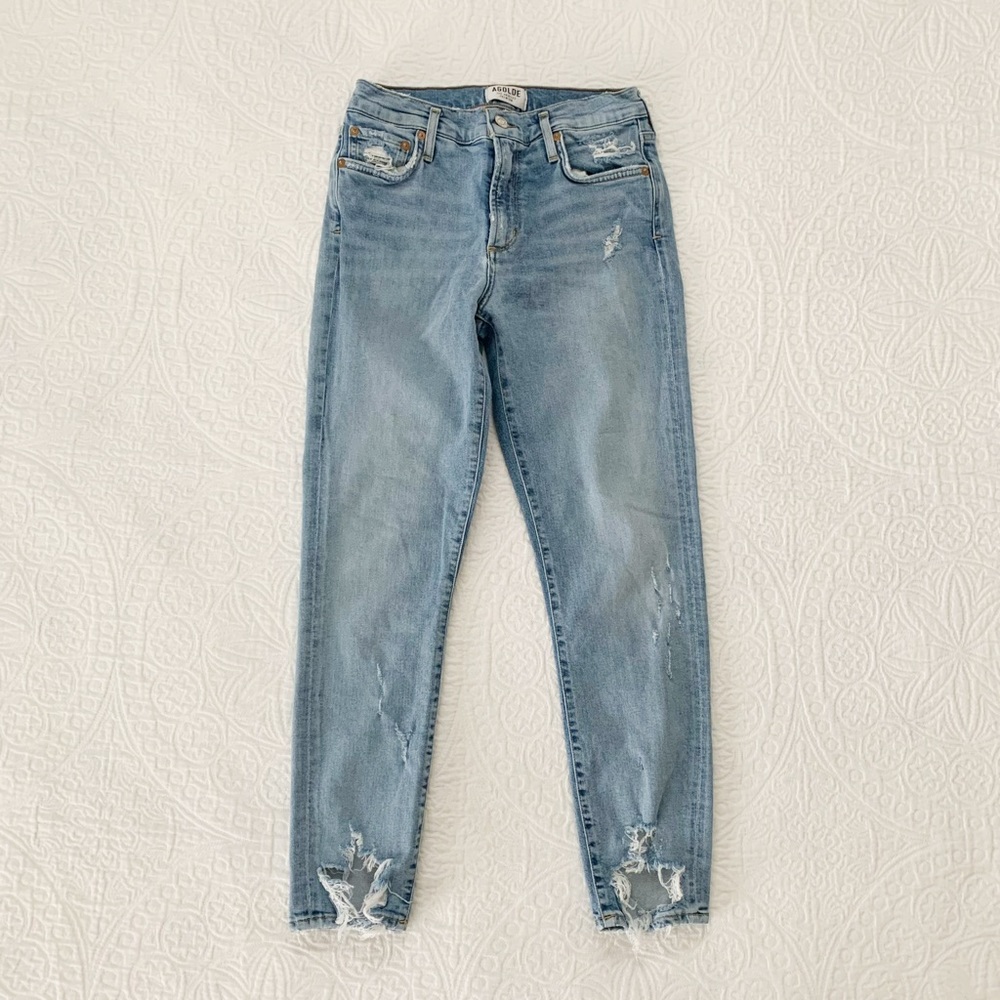 Agolde Sophie Mid-Rise Skinny Crop Jeans, Outsider Wash